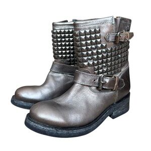 Ash Studded Leather Ankle Boots - Size 37.5
